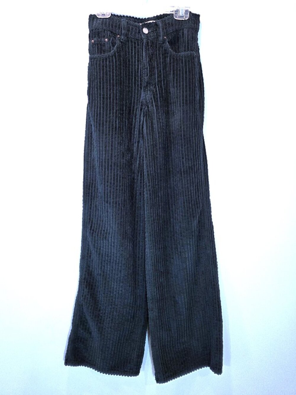 Pacsun Baggy Jean Deep Forest Green Wide Wale Corduroy Flare Cut Size 23